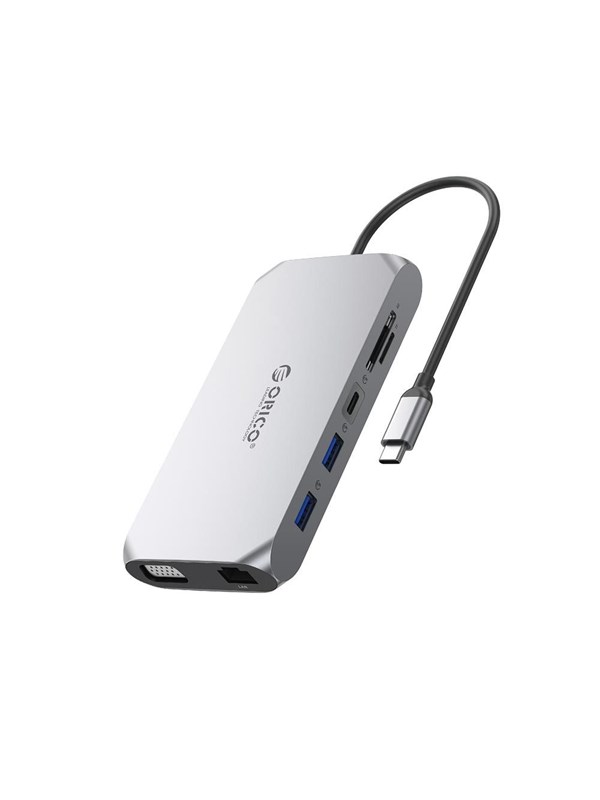 ORICO XCR 12in1 USB-C Docking Station USB hub - 12 porttia - USB 3.1 - Harmaa