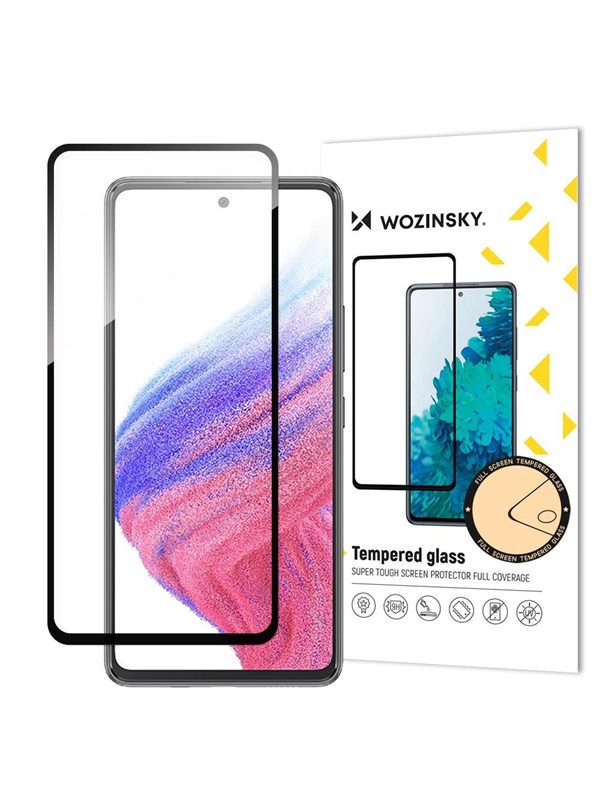 Wozinsky Full Glue -karkaistu lasi Samsung Galaxy A54 5G 9H koko näytön karkaistu lasi mustalla kehyksellä
