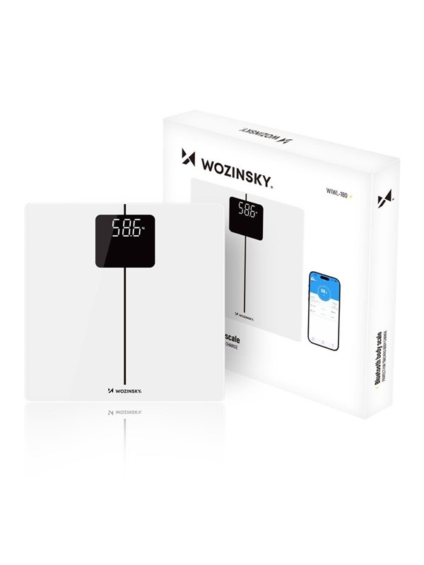 Wozinsky WIWL-180 älykäs Bluetooth-kylpyhuonevaaka - White