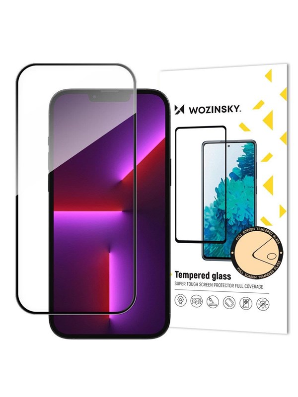 Wozinsky Karkaistu lasi Case Friendly Full Glue iPhone 15 - Black