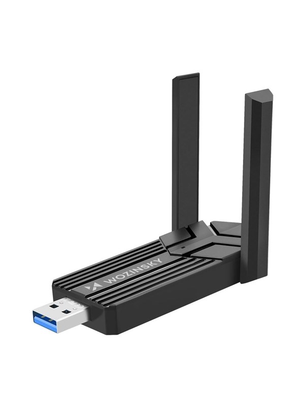 Wozinsky WAX-1800 kaksitaajuuksinen langaton USB 3.0 WiFi 6 -adapteri - Black