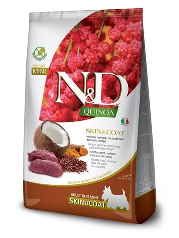 Farmina N&D Quinoa Dog Skin&Coat Venison, Coconut Adult Mini - kuiva koiranruoka - 2.5 kg