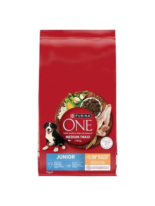 PURINA NESTLE One Junior Medium/Maxi Runsaasti kanaa riisin kanssa - kuiva koiranruoka - 7kg