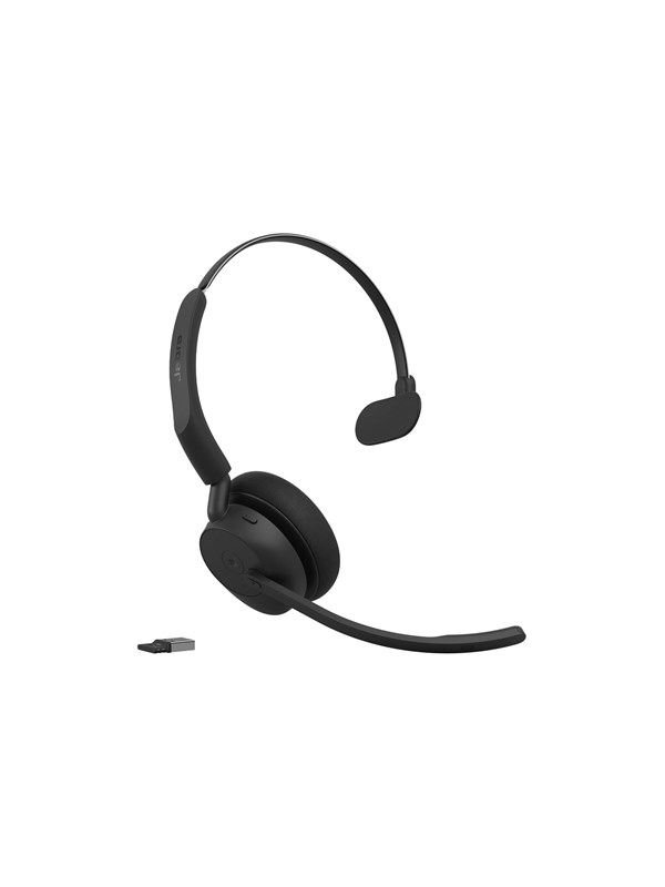 Jabra Evolve3 45 Link 390a MS -langaton monokuuloke + USB-A-sovitin, musta