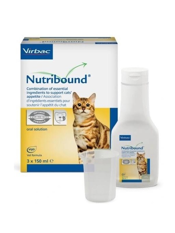VIRBAC Nutribound Convalescence - ravintolisät kissoille - 3x150ml
