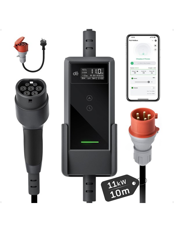 dé 11kW Portable Charger with 10m Cable (APP VERSION)