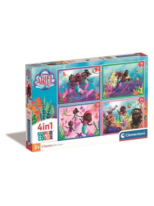 Clementoni Palapeli 4-in-1 Disney Ariel, (12+16+20+24) palaa 2D Palapelit