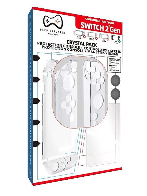 Deep Explorer Crystal Pack - 6-in-1-suoja - Kansi - Nintendo Switch 2