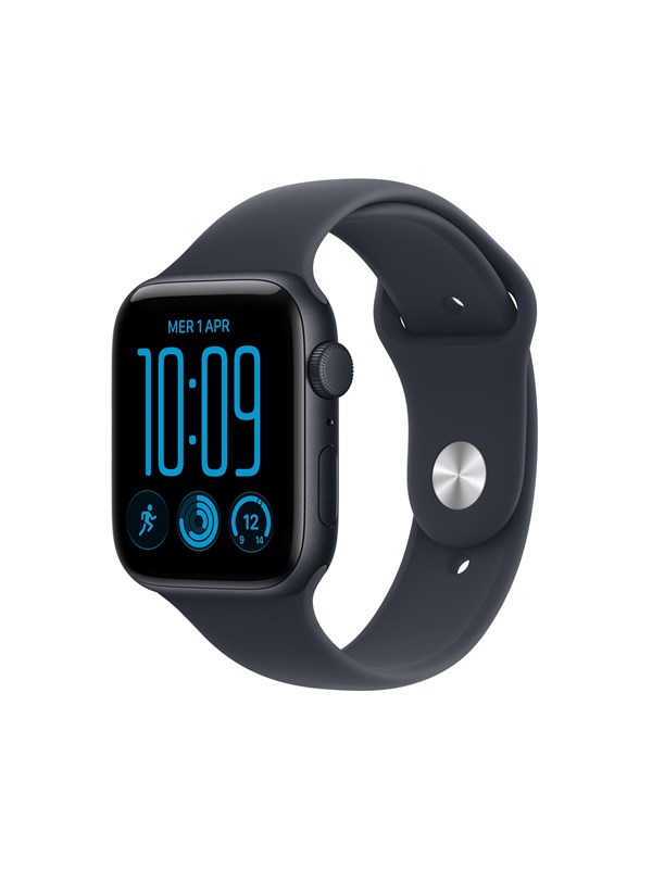 Apple Watch SE 3 GPS 44mm Midnight Aluminium Case with Navy Blue Sport Band - S/M