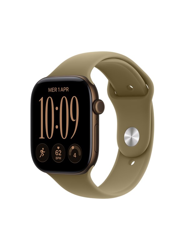 Apple Watch Series 12 GPS + Cellular 46mm Dark Bronze Aluminium Case with Olive Sport Band - M/L