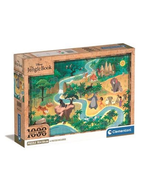 Clementoni Palapeli HQC Disney Story Maps - The Jungle Book, 2D Palapelit