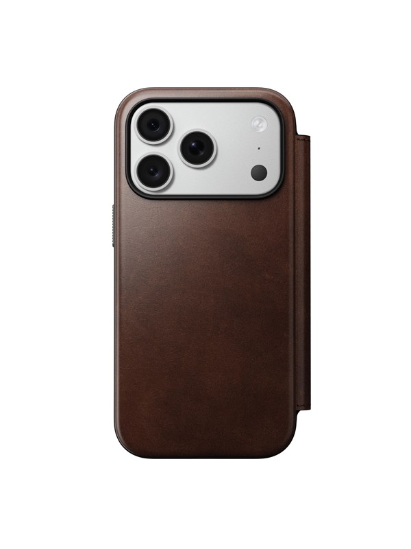 Nomad Modern Leather Folio - rustic brown (Horween) - iPhone 18 Pro/17 Pro