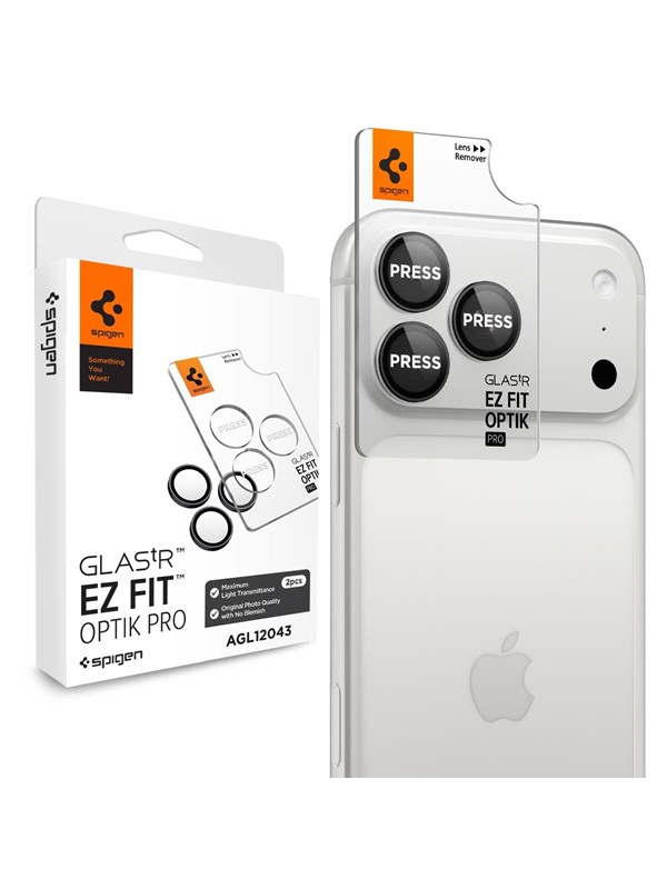 Spigen Glass tR EZ Fit Optik Pro 2 Pack - dark gray - iPhone 18 Pro Max/18 Pro