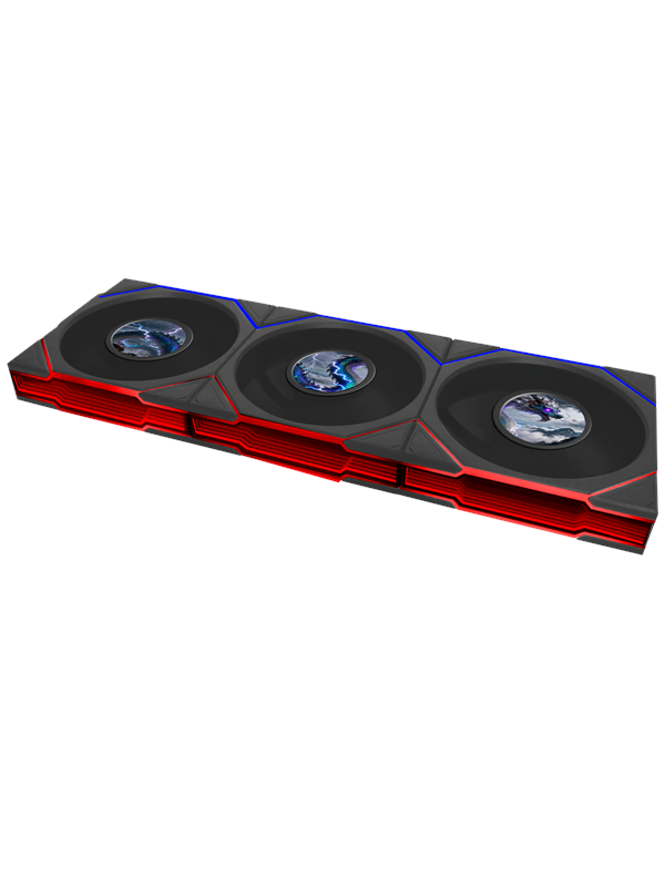 Lian Li UNI FAN TL LCD FLEX 120 Reversed (3-pack) - Kotelotuuletin - 120mm - Musta RGB LED valolla - 29 dBA