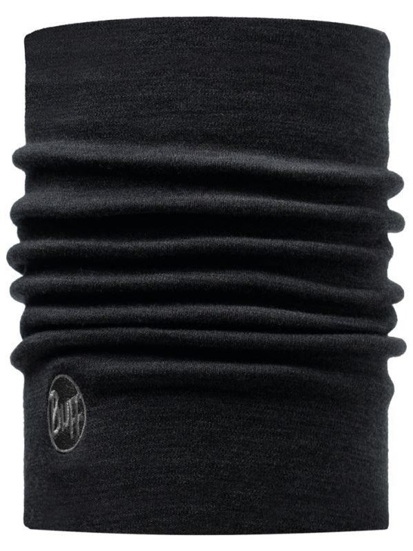 Buff Merino Heavyweight Neck Warmer - Solid Black