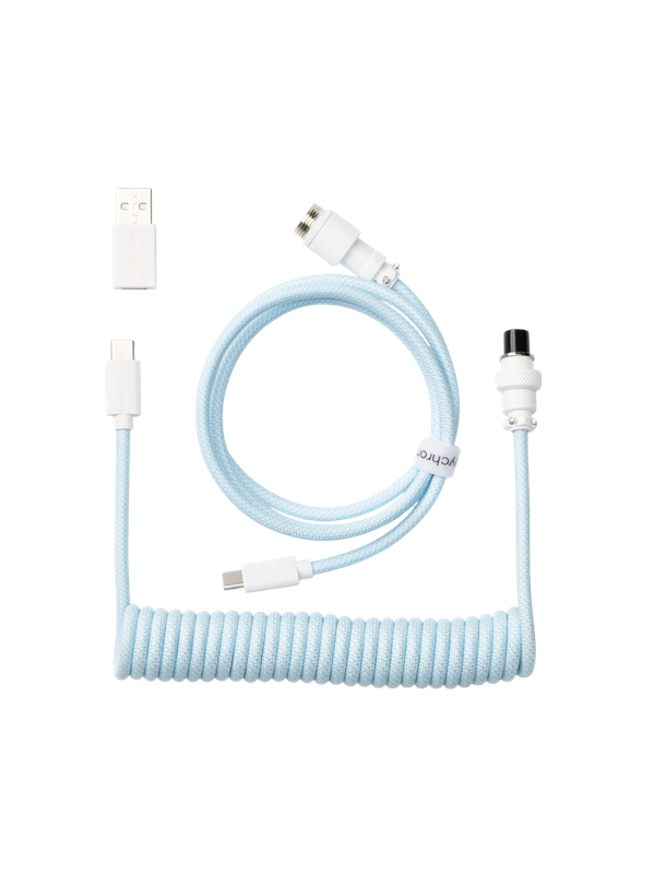 Keychron Kierretty Aviator-kaapeli suoralla USB-liittimellä (Light Blue) - Näppäimistökaapeli - Sininen