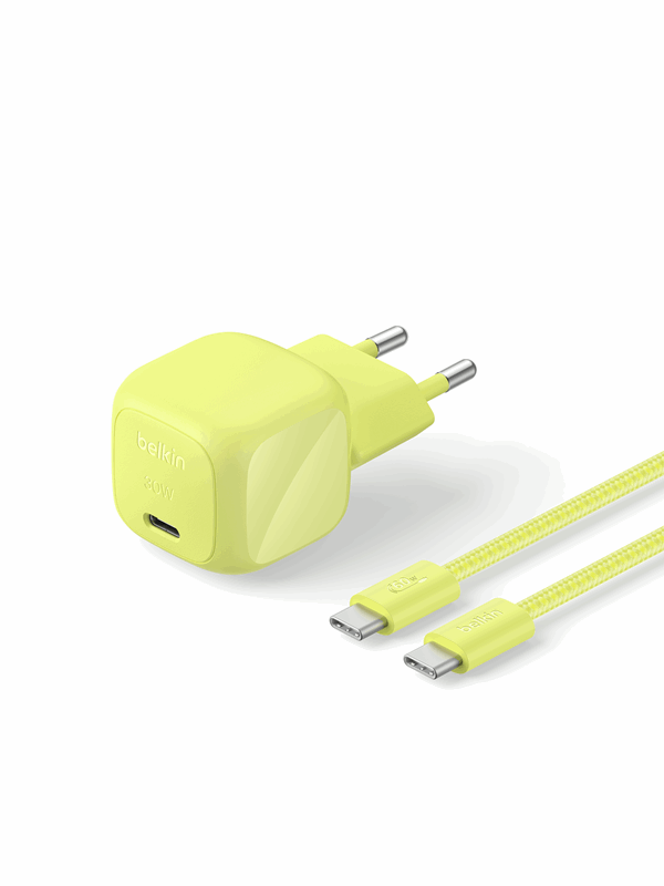 Belkin BoostCharge 30W USB PD Wall Charger w/ PPS (Incl. 2m USB-C - USB-C Cable) - Citrus