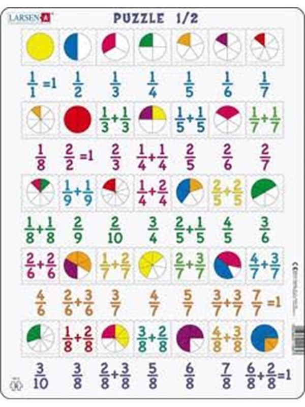 Larsen Puzzles Palapeli Math-Puzzle: Murtoluvut - 35 palaa, Max 2D Palapelit