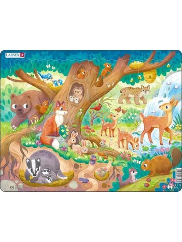 Larsen Puzzles Palapeli Suloiset eläimet metsässä - 29 palaa, Maxi (36 2D Palapelit