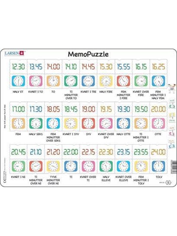 Larsen Puzzles Palapeli Opi kellonajat - 54-palainen, Maxi (36.5x28. 2D Palapelit