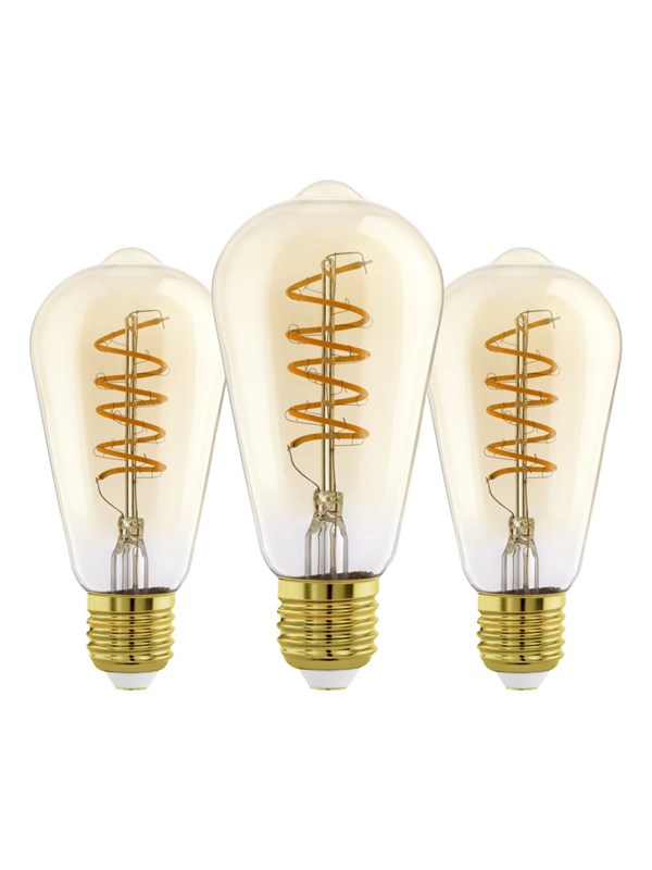 EGLO LED-lamppu E27 ST64 AMBER 2200K 500LM 3 kpl E27