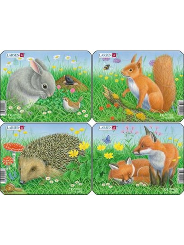 Larsen Puzzles Palapeli Kani, Orava, Siili ja Kettu - 4-asst - 2D Palapelit