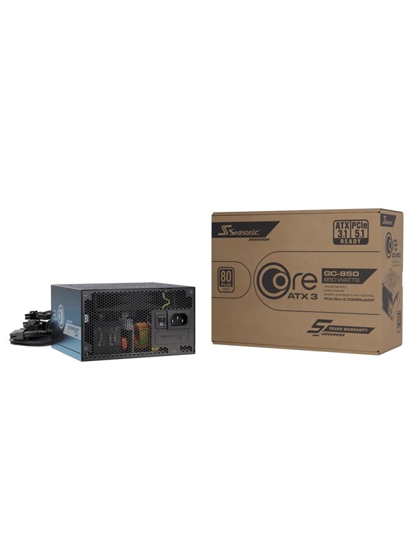 Seasonic CORE GC-850 Virtalähde - 850 Watt - 120 mm - ATX 3.1 - 80 Plus Kulta sertifioitu