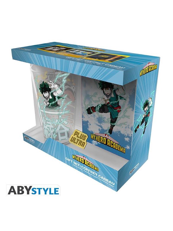 ABYstyle - My Hero Academia - XXL Glass + Pin + Pokcet Notebook Pack (Heroes) - Lahjapakkaus