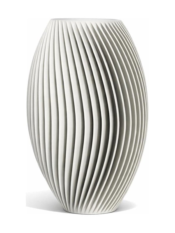 Simiu - LAMEL maljakko - 18 cm - Vaaleanharmaa