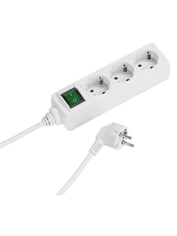 Vivanco 3-Power socket grounded with on/off switch 1.4m