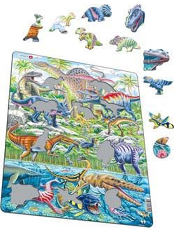 Larsen Puzzles Palapeli Dinosaurukset vedessä, maalla ja ilmassa