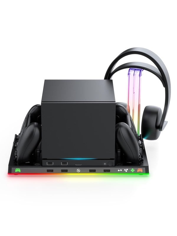 iMP TECH DLX+LED Multi-function Charge Cool and Store Stand for Steam Machine - Black and Grey