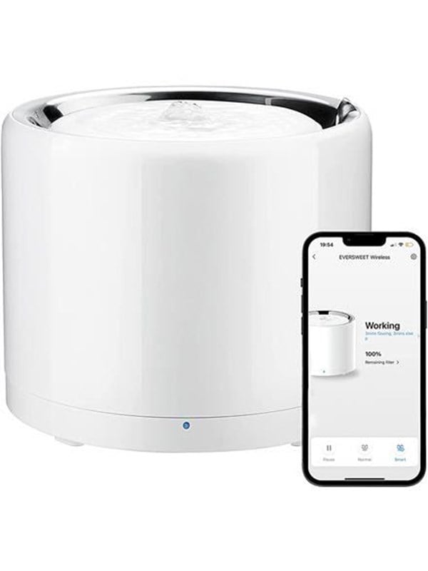 Petkit Älykäs Lemmikkien Juoma-Automaatti | Eversweet 3 Pro | Tilavuus 1.8 L | Valkoinen