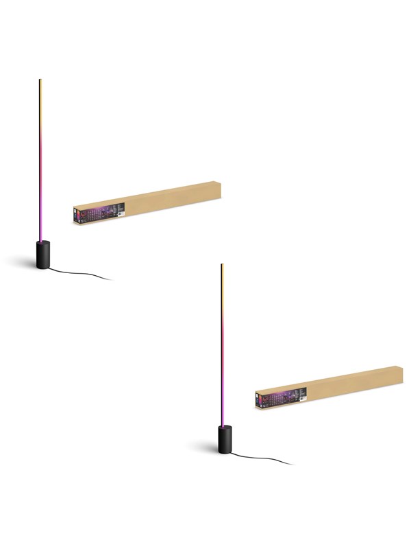 Philips Hue Gradient Signe -lattiavalaisin - Musta, 2 kpl