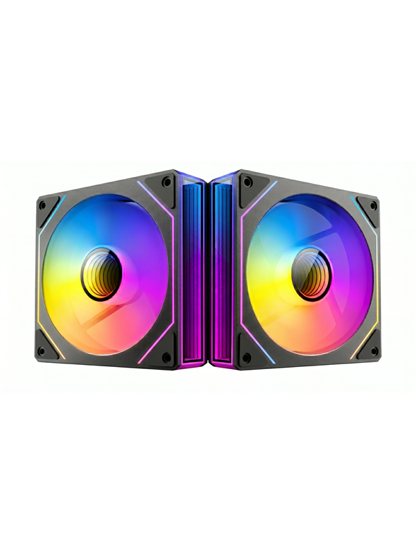 DUTZO INF 120 PWM ARGB (2-pack) - Kotelotuuletin - 120mm - Musta RGB LED valolla - 29 dBA