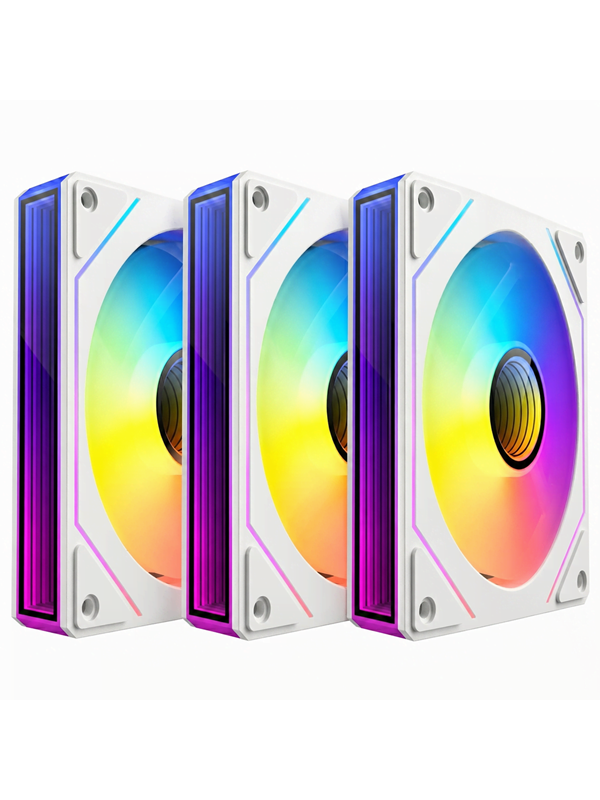 DUTZO INF 120 PWM ARGB (3-pack) - Kotelotuuletin - 120mm - Valkoinen, RGB-valolla - 28 dBA
