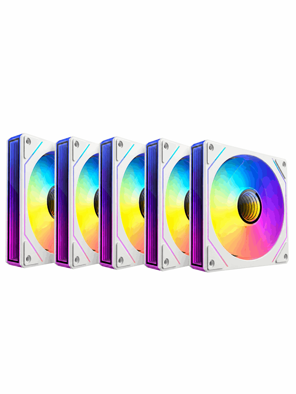 DUTZO INF 120 PWM ARGB (5-pack) - Kotelotuuletin - 120mm - Valkoinen, RGB-valolla - 28 dBA