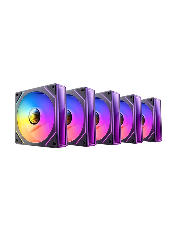 DUTZO INF 120 PWM ARGB Reverse (5-pack) - Kotelotuuletin - 120mm - Musta RGB LED valolla - 28 dBA