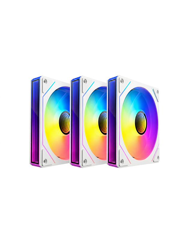 DUTZO INF 120 PWM ARGB Reverse (3-pack) - Kotelotuuletin - 120mm - Valkoinen, RGB-valolla - 28 dBA