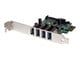 Ohjainkortit - StarTech.com 4 Port PCI Express PCIe SuperSpeed USB 3.0 Controller Card Adapter with SATA Teho - PEXUSB3S4V