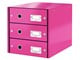 Arkistointi & Säilytys - Leitz vetolaatikosto Click & Store 3-ltk WOW Pinkki - 60480023