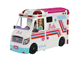 Nuket, pehmolelut ja oheistarvikkeet - Barbie Emergency Vehicle Transforming Ambulance and Care Clinic with 20+ Pieces - HKT79