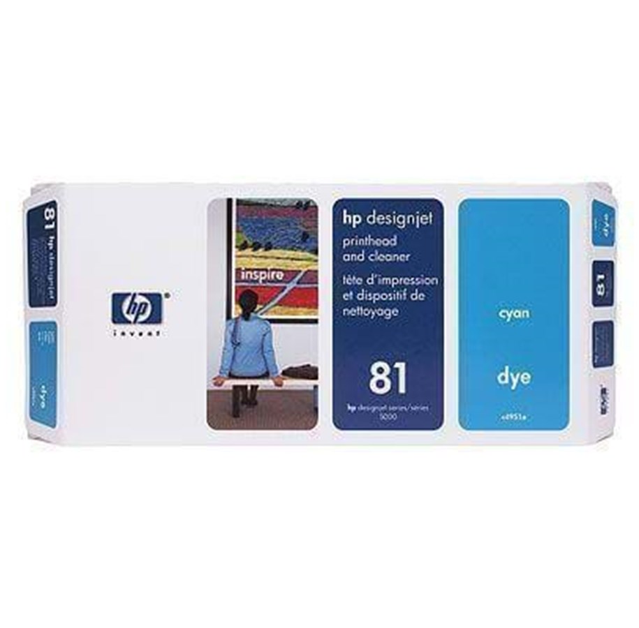 Mustepatruunat, värikasetit ja lisävarusteet - HP 81 Printhead Cleaner - Tulostuspää puhdistimen kanssa Syaani - C4951A