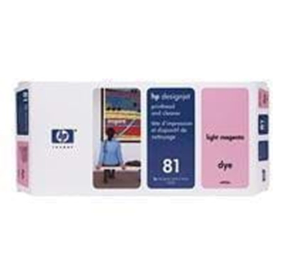 Mustepatruunat, värikasetit ja lisävarusteet - HP 81 Printhead Cleaner LightMagenta - Tulostuspää puhdistimen kanssa Vaalea magenta - C4955A