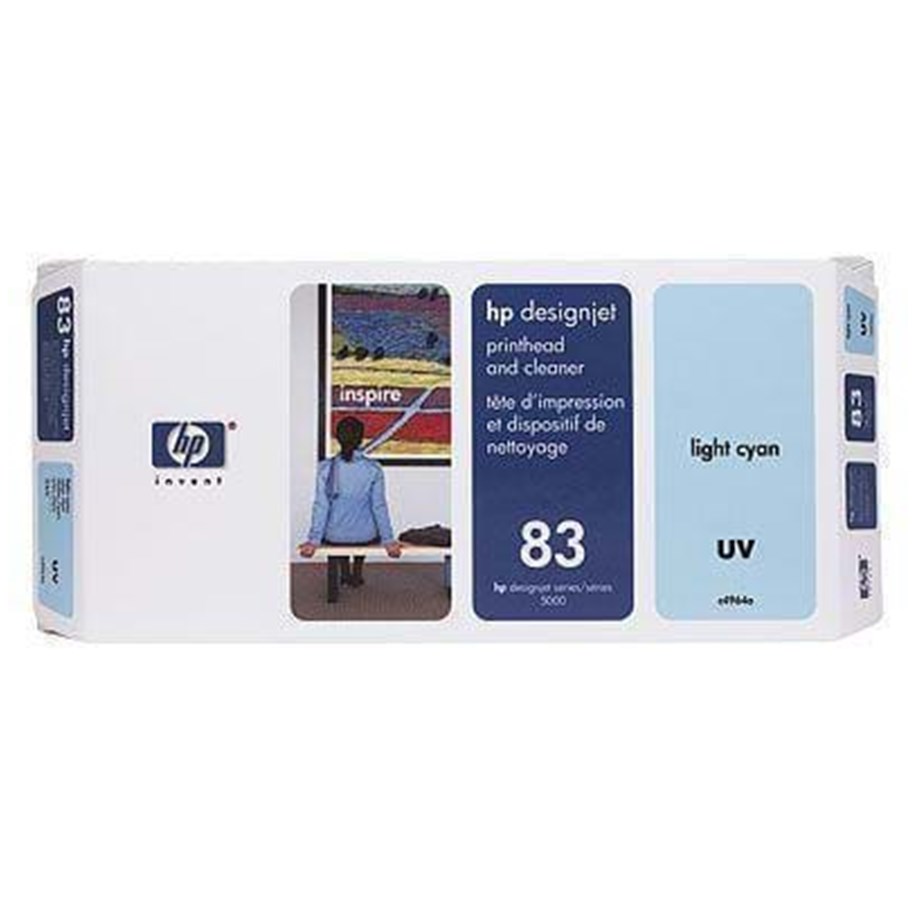 Mustepatruunat, värikasetit ja lisävarusteet - HP 83 Printhead Cleaner Light Cyan - Tulostuspää puhdistimen kanssa Vaalea syaani - C4964A
