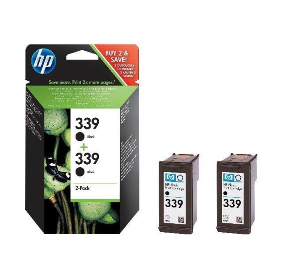 Mustepatruunat, värikasetit ja lisävarusteet - HP C9504EE / 339 Twin Pack / 2-Pack - Mustepatruuna musta - C9504EE