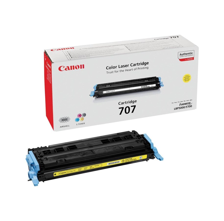 Mustepatruunat, värikasetit ja lisävarusteet - Canon CRG 707 Keltainen - Laser värikasetti Keltainen - 9421A004
