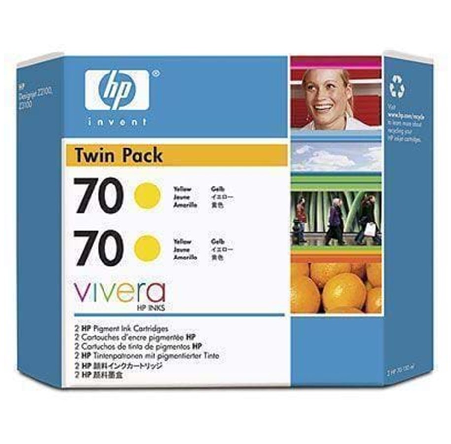 Mustepatruunat, värikasetit ja lisävarusteet - HP 70 Yellow - Mustepatruuna Keltainen - CB345A
