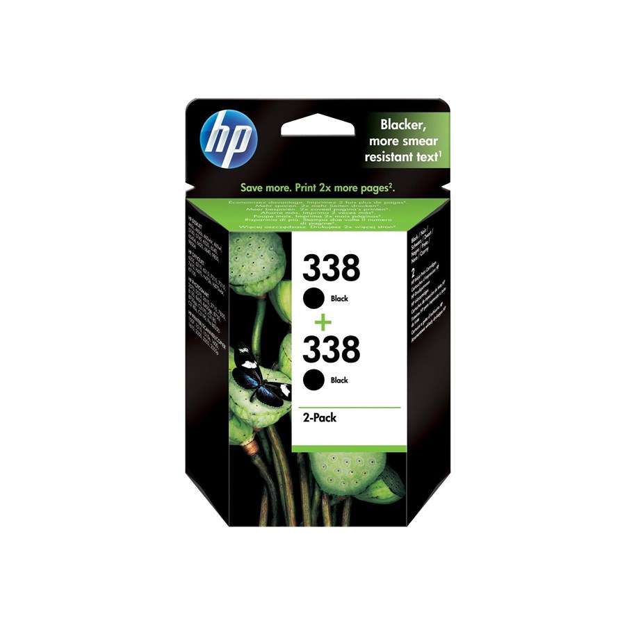 Mustepatruunat, värikasetit ja lisävarusteet - HP 338 / CB331EE 2-pack - Mustepatruuna musta - CB331EE