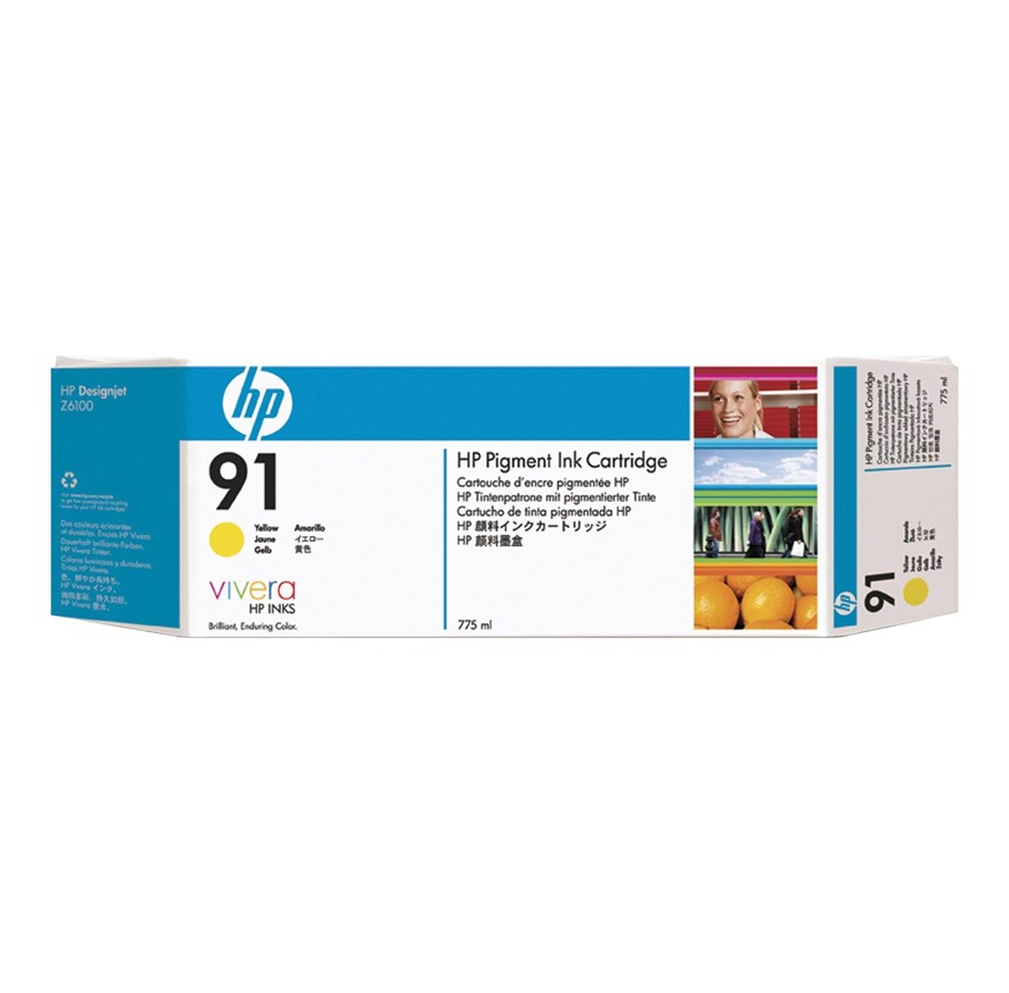 Mustepatruunat, värikasetit ja lisävarusteet - HP 91 Yellow - Mustepatruuna Keltainen - C9469A